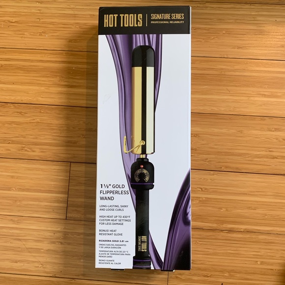 1 1/2 Hot tools gold flipperless wand - Picture 1 of 5